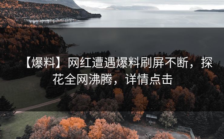 【爆料】网红遭遇爆料刷屏不断，探花全网沸腾，详情点击