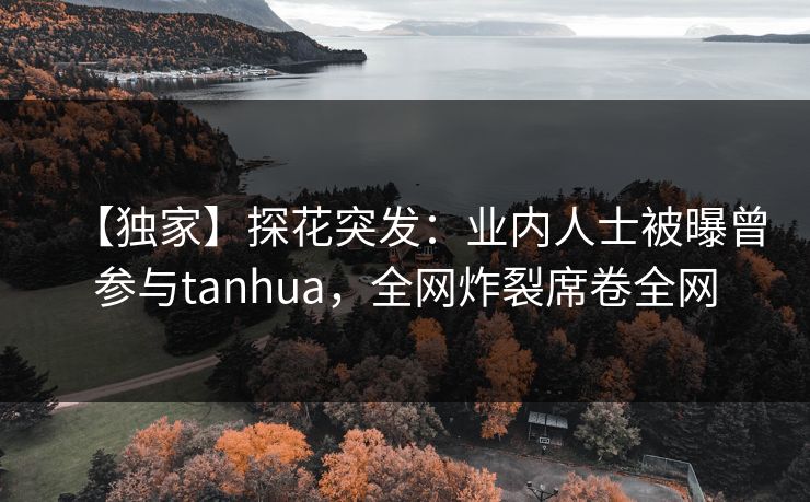 【独家】探花突发：业内人士被曝曾参与tanhua，全网炸裂席卷全网