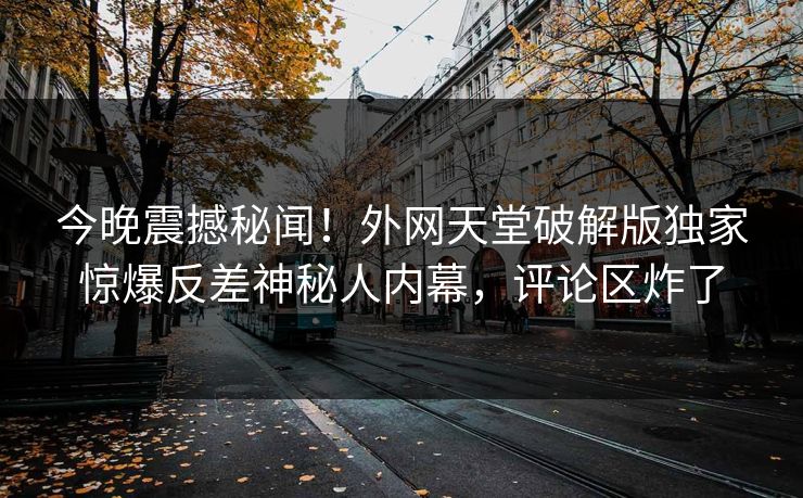 今晚震撼秘闻！外网天堂破解版独家惊爆反差神秘人内幕，评论区炸了